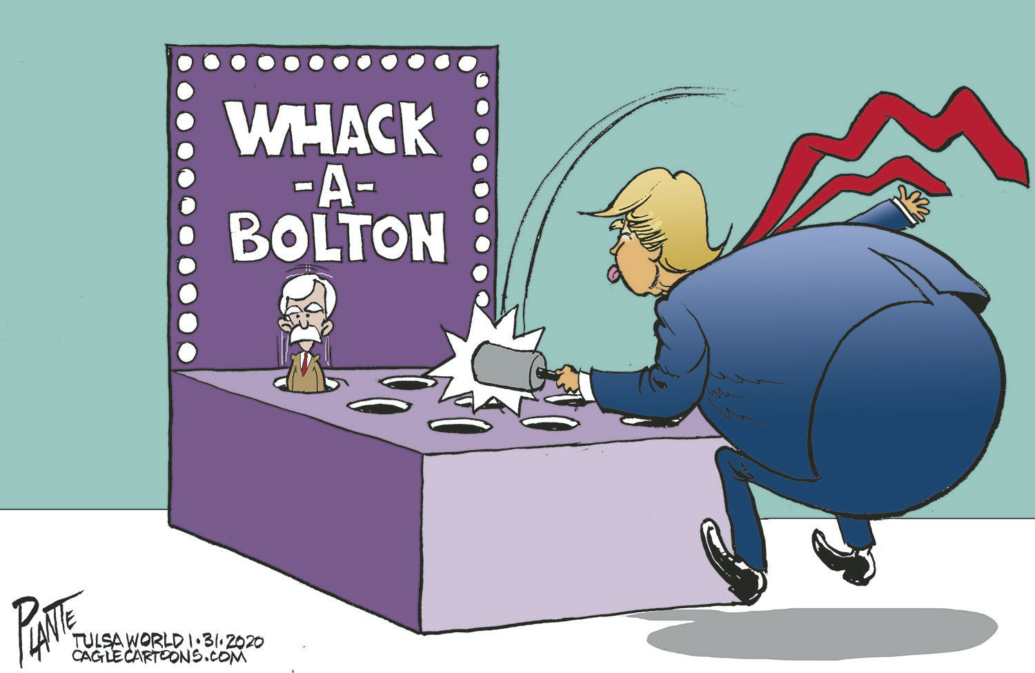 Bruce Plante Cartoon: Bolton and Trump